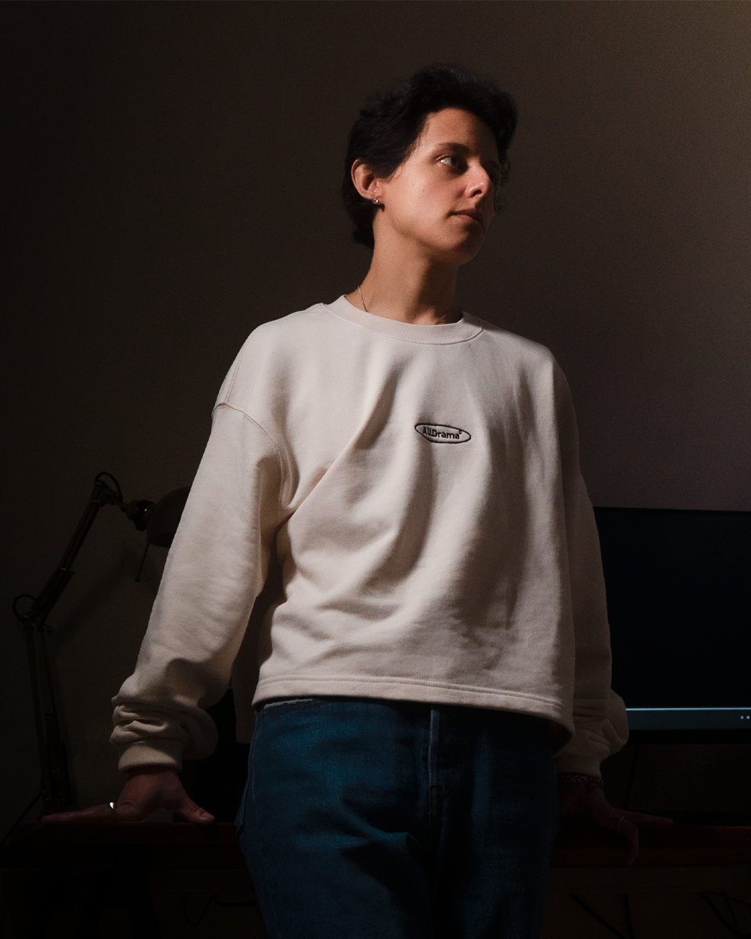 Classic Stitch Off White Cropped
